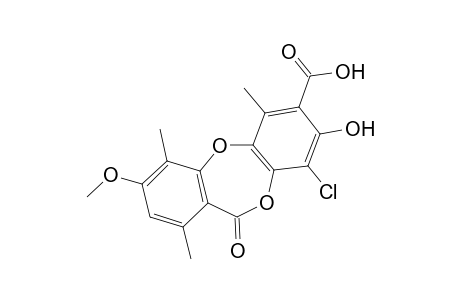 11H-Dibenzo[b,e][1,4]dioxepin-7-carboxylic acid, 9-chloro-8-hydroxy-3-methoxy-1,4,6-trimethyl-11-oxo-