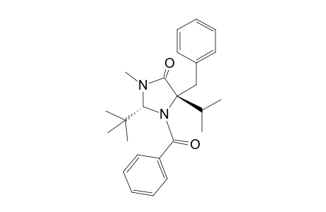 1-Benzoyl-2-(t-butyl)-5-benzyl-3-methyl-5-isopropylimidazolidin-4-one