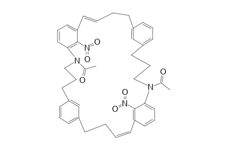 1,21-Diacetyl-20,40-dinitro-1,21-diaza[4.4.4.4]metacyclophane-13,33-diene