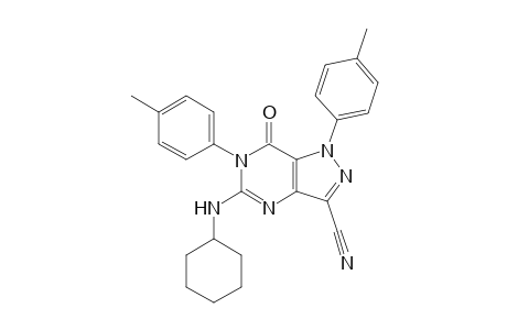3-Cyano-5-cyclohexylamino-1,6-di(p-tolyl)-1H-pyrazolo[4,3-d]pyrimidin-7(6H)-one