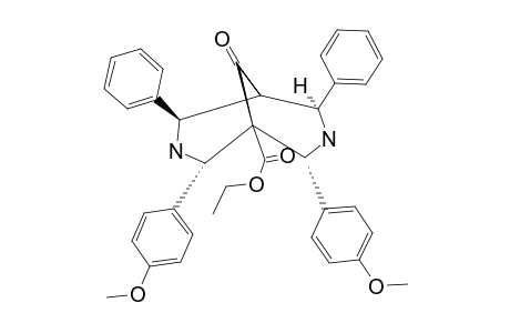 1-CARBETHOXY-2,4,6,8-TETRAKIS-(4-METHOXYPHENYL)-3,7-DIAZABICYCLO-[3.3.1]-NONAN-9-ONE