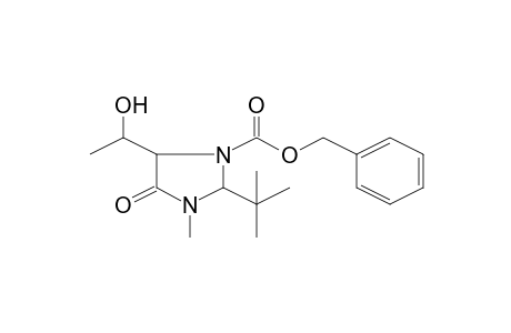 2-t-Butyl-5-(1-hydroxy-ethyl)-3-methyl-4-oxoimidazolidine-1-carboxylic acid, benzyl ester
