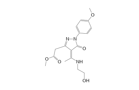 1H-pyrazole-3-acetic acid, 4,5-dihydro-4-[1-[(2-hydroxyethyl)amino]ethylidene]-1-(4-methoxyphenyl)-5-oxo-, methyl ester, (4Z)-