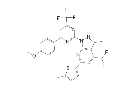 1H-pyrazolo[3,4-b]pyridine, 4-(difluoromethyl)-1-[4-(4-methoxyphenyl)-6-(trifluoromethyl)-2-pyrimidinyl]-3-methyl-6-(5-methyl-2-thienyl)-