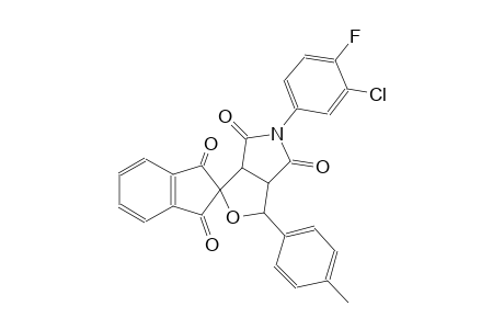 5-(3-chloro-4-fluorophenyl)-3-(p-tolyl)-3a,6a-dihydrospiro[furo[3,4-c]pyrrole-1,2'-indene]-1',3',4,6(3H,5H)-tetraone