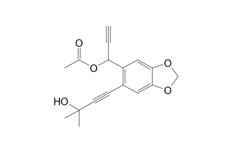1-(6-(3-hydroxy-3-methylbut-1-yn-1-yl)benzo[d][1,3]dioxol-5-yl)prop-2-yn-1-yl acetate