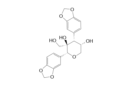 2,4-Bis[(3,4-methylenedioxyphenyl)]-3,5-dihydroxy-3-(hydroxymethyl)tetrahydropyran