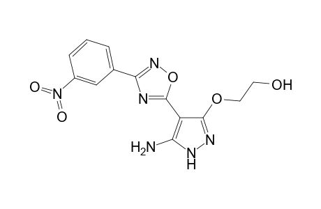 2-Amino-3-[(2'-hydroxyethoxy)-4'-{ 9"-(m-nitrophenyl)}-7",8",10"-oxadiazol-6"-yl]pyrazole