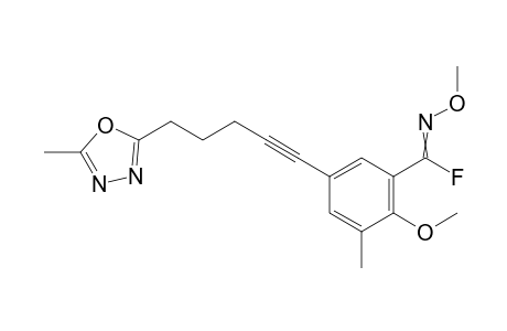 N,2-Dimethoxy-3-methyl-5-[5-(5-methyl-1,3,4-oxadiazol-2-yl)pent-1-yn-1-yl]benzenecarboximidoyl Fluoride