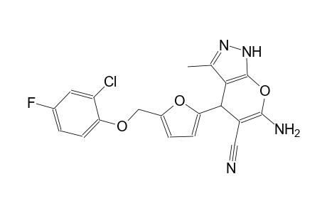 6-amino-4-{5-[(2-chloro-4-fluorophenoxy)methyl]-2-furyl}-3-methyl-1,4-dihydropyrano[2,3-c]pyrazole-5-carbonitrile
