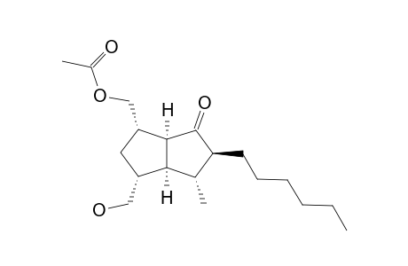 acetic acid [(1S,3R,3aS,4R,5S,6aS)-5-hexyl-6-keto-4-methyl-3-methylol-2,3,3a,4,5,6a-hexahydro-1H-pentalen-1-yl]methyl ester