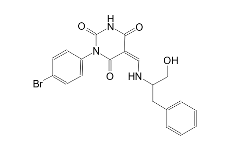 2,4,6(1H,3H,5H)-pyrimidinetrione, 1-(4-bromophenyl)-5-[[[2-hydroxy-1-(phenylmethyl)ethyl]amino]methylene]-, (5Z)-