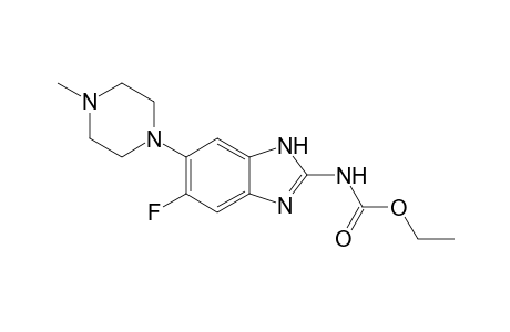 Ethyl N-[6-fluoranyl-5-(4-methylpiperazin-1-yl)-1H-benzimidazol-2-yl]carbamate