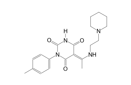 (5E)-1-(4-methylphenyl)-5-(1-{[2-(1-piperidinyl)ethyl]amino}ethylidene)-2,4,6(1H,3H,5H)-pyrimidinetrione