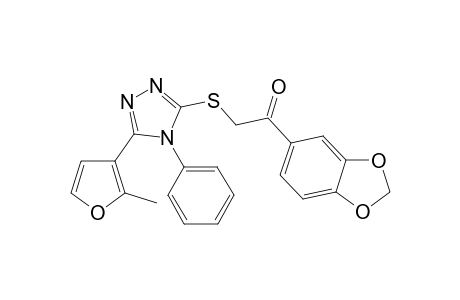 1-(2H-1,3-benzodioxol-5-yl)-2-{[5-(2-methylfuran-3-yl)-4-phenyl-4H-1,2,4-triazol-3-yl]sulfanyl}ethan-1-one