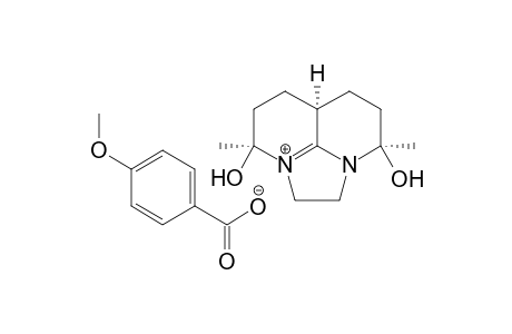 (4R,6aR,9S)-4,9-Dihydroxy-4,9-dimethyl-1,2,5,6,6a,7,8,10a-octahydro-4H,9H-imidazo[1,2,3-ij]naphthyridin-10a.-ylium 4-methoxybenzoate