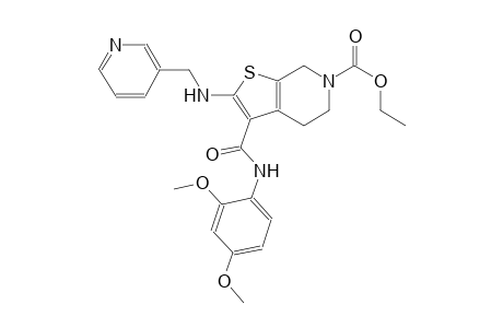 ethyl 3-((2,4-dimethoxyphenyl)carbamoyl)-2-((pyridin-3-ylmethyl)amino)-4,5-dihydrothieno[2,3-c]pyridine-6(7H)-carboxylate
