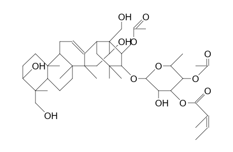 21-O-(4-O-Acetyl-3-O-angeloyl).beta.-D-fucopyranosyl-22-O-acetyl-protoaescigenin