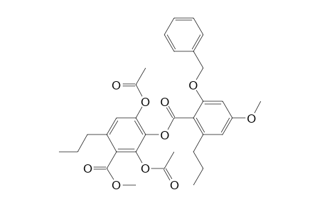 Benzoic acid, 2,4-bis(acetyloxy)-3-[[4-methoxy-2-(phenylmethoxy)-6-propylbenzoyl]oxy]-6-propyl-, methyl ester
