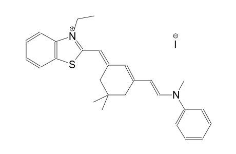 2-((E)-{5,5-dimethyl-3-[(E)-2-(methylanilino)ethenyl]-2-cyclohexen-1-ylidene}methyl)-3-ethyl-1,3-benzothiazol-3-ium iodide