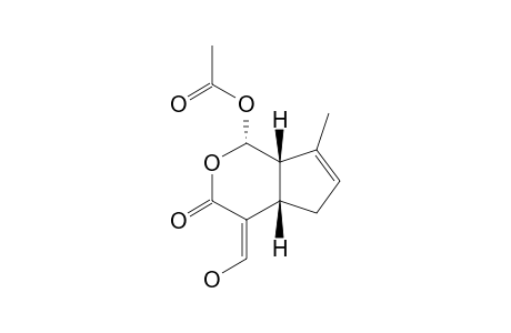 (+)-4,4A,5,7A-TETRAHYDRO-1-ACETOXY-4-(HYDROXYMETHYLENE)-7-METHYLCYCLOPENTA-[C]-PYRAN-3-(1H)-ONE