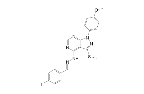 4-[2-(4-Flourobenzylidene)hydrazinyl]-1-(4-methoxyphenyl)-3-(methylsulfanyl)-1H-pyrazolo[3,4-d]pyrimidine