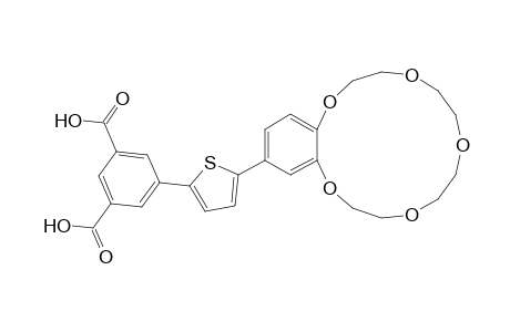 5-[5-(2,5,8,11,14-pentaoxabicyclo[13.4.0]nonadeca-1(15),16,18-trien-17-yl)-2-thienyl]benzene-1,3-dicarboxylic acid