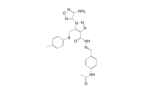 N-[4-((E)-{2-[(1-(4-amino-1,2,5-oxadiazol-3-yl)-5-{[(4-methylphenyl)sulfanyl]methyl}-1H-1,2,3-triazol-4-yl)carbonyl]hydrazono}methyl)phenyl]acetamide