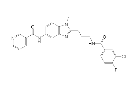 3-pyridinecarboxamide, N-[2-[3-[(3-chloro-4-fluorobenzoyl)amino]propyl]-1-methyl-1H-benzimidazol-5-yl]-