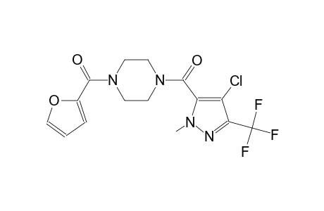1-{[4-chloro-1-methyl-3-(trifluoromethyl)-1H-pyrazol-5-yl]carbonyl}-4-(2-furoyl)piperazine