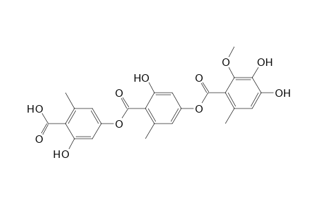 Benzoic acid, 4-[(3,4-dihydroxy-2-methoxy-6-methylbenzoyl)oxy]-2-hydroxy-6-methyl-, 4-carboxy-3-hydroxy-5-methylphenyl ester