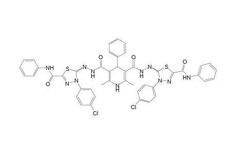 5,5'-((2,6-Dimethyl-4-phenyl-1,4-dihydropyridine-3,5-dicarbonyl)bis(hydrazin-2-yl-1-ylidene))bis(4-(4-chlorophenyl)-N-phenyl-4,5-dihydro-1,3,4-thiadiazole-2-carboxamide)