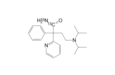 4-Diisopropylamino-2-phenyl-2-(2-pyridyl)-butyr[13C,15N]amide