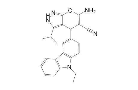 6-amino-4-(9-ethyl-9H-carbazol-3-yl)-3-isopropyl-2,4-dihydropyrano[2,3-c]pyrazole-5-carbonitrile