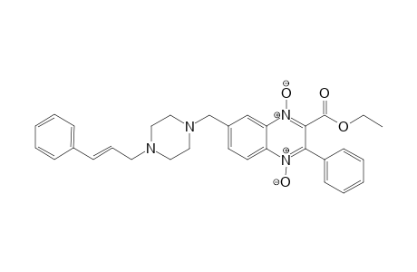 Ethyl (E)-3-phenyl-7(6)-[4-(3-phenyl-2-propenyl)piperazine-1-ylmethyl]quinoxaline-2-carboxylate 1,4-dioxide