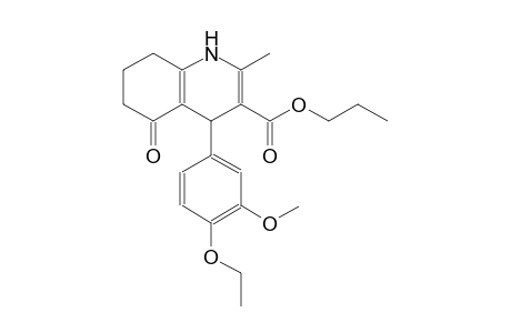 propyl 4-(4-ethoxy-3-methoxyphenyl)-2-methyl-5-oxo-1,4,5,6,7,8-hexahydro-3-quinolinecarboxylate