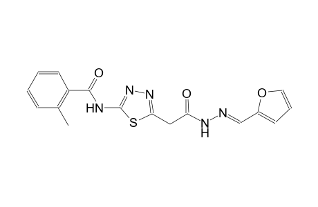 N-(5-{2-[(2E)-2-(2-furylmethylene)hydrazino]-2-oxoethyl}-1,3,4-thiadiazol-2-yl)-2-methylbenzamide