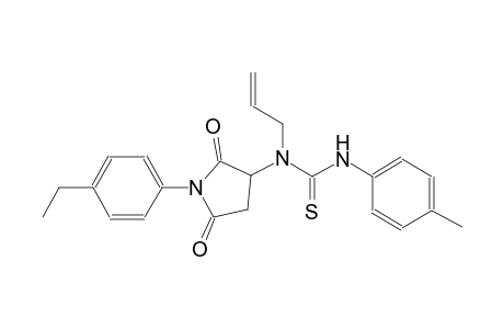 N-allyl-N-[1-(4-ethylphenyl)-2,5-dioxo-3-pyrrolidinyl]-N'-(4-methylphenyl)thiourea