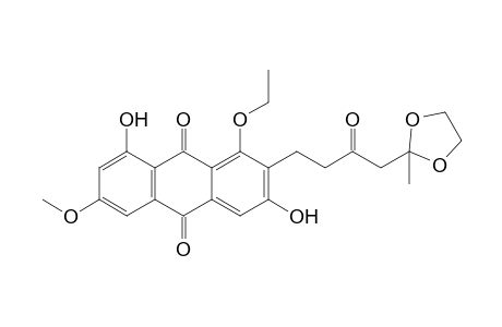 1-Ethoxy-3,8-dihydroxy-2-[3-keto-4-(2-methyl-1,3-dioxolan-2-yl)butyl]-6-methoxy-9,10-anthraquinone