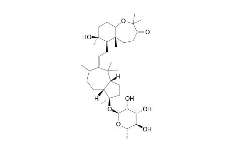 (5aR,6R,7S)-6-[(2Z)-2-[(1R,3aR,8aR)-1,4,4,6-tetramethyl-1-[(2S,3R,4R,5R,6S)-3,4,5-trihydroxy-6-methyl-tetrahydropyran-2-yl]oxy-3,3a,6,7,8,8a-hexahydro-2H-azulen-5-ylidene]ethyl]-7-hydroxy-2,2,5a,7-tetramethyl-4,5,6,8,9,9a-hexahydrobenzo[b]oxepin-3-one