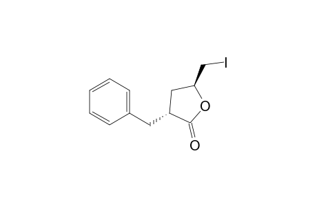 2(3H)-Furanone, dihydro-5-(iodomethyl)-3-(phenylmethyl)-, trans-