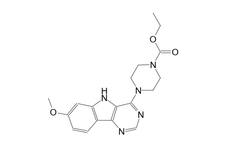 ethyl 4-(7-methoxy-5H-pyrimido[5,4-b]indol-4-yl)-1-piperazinecarboxylate