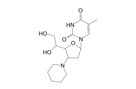 1-(-2,3-Dideoxy-3-piperidino-.alpha.,D-ribo-hexofuranosyl)thymine
