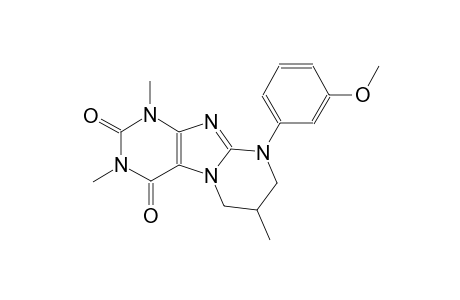 9-(3-methoxyphenyl)-1,3,7-trimethyl-6,7,8,9-tetrahydropyrimido[2,1-f]purine-2,4(1H,3H)-dione