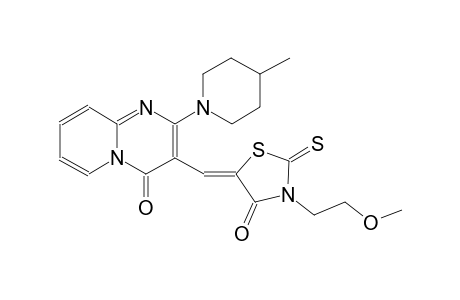 4H-pyrido[1,2-a]pyrimidin-4-one, 3-[(Z)-[3-(2-methoxyethyl)-4-oxo-2-thioxo-5-thiazolidinylidene]methyl]-2-(4-methyl-1-piperidinyl)-