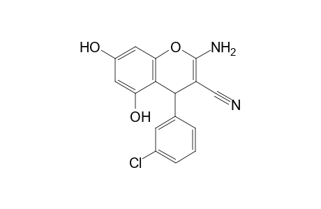 2-Amino-4-(3-chlorophenyl)-5,7-dihydroxy-4H-chromene-3-carbonitrile