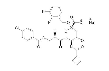SODIUM_((2,3-DIFLUOROBENZYL)-5-CYCLOBUTYLAMIDO-9-(4-CHLOROBENZAMIDO)-3,5,9-TRIDEOXY-D-GLYCERO-ALPHA-D-GALACTO-2-NONULOPYRANOSID)-ONATE