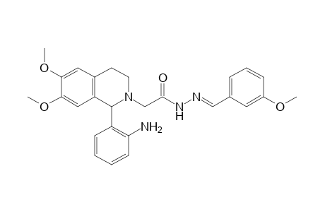 1-(o-AMINOPHENYL)-3,4-DIHYDRO-6,7-DIMETHOXY-2(1H)-ISOQUINOLINEACETIC ACID, (m-METHOXYBENZYLIDENE)HYDRAZIDE