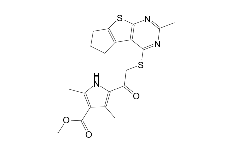 1H-pyrrole-3-carboxylic acid, 5-[[(6,7-dihydro-2-methyl-5H-cyclopenta[4,5]thieno[2,3-d]pyrimidin-4-yl)thio]acetyl]-2,4-dimethyl-, methyl ester