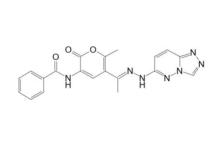 N-(6-Methyl-2-oxo-5-{1-[(1,2,4-triazolo[4,3-b]pyridazin-6-yl)hydrazono]ethyl}-2H-pyran-3-yl)benzamide